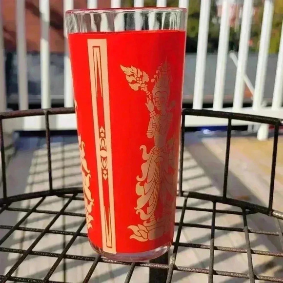 (1) Vintage Culver Mandalay Hindu Goddess Glass Bar Cart Glassware - Picture 7 of 11